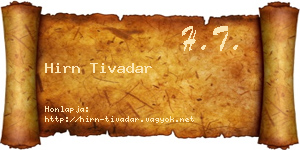 Hirn Tivadar névjegykártya