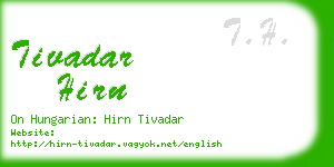 tivadar hirn business card